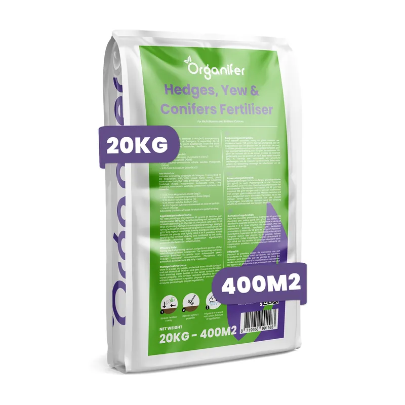 Specialerbjudande - Häck, idegran & barrväxter – Allt-i-ett-gödsel (20 kg för 400 m2)