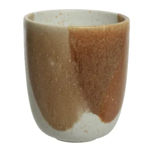 Mugg Vit/brun 9,5x8cm - Premium